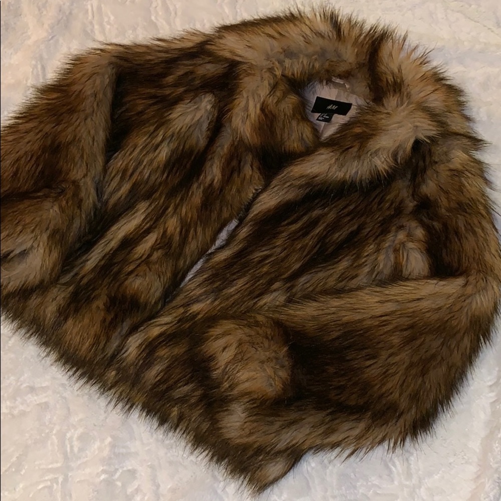 Faux fur coat. From H&M worn only once like new.